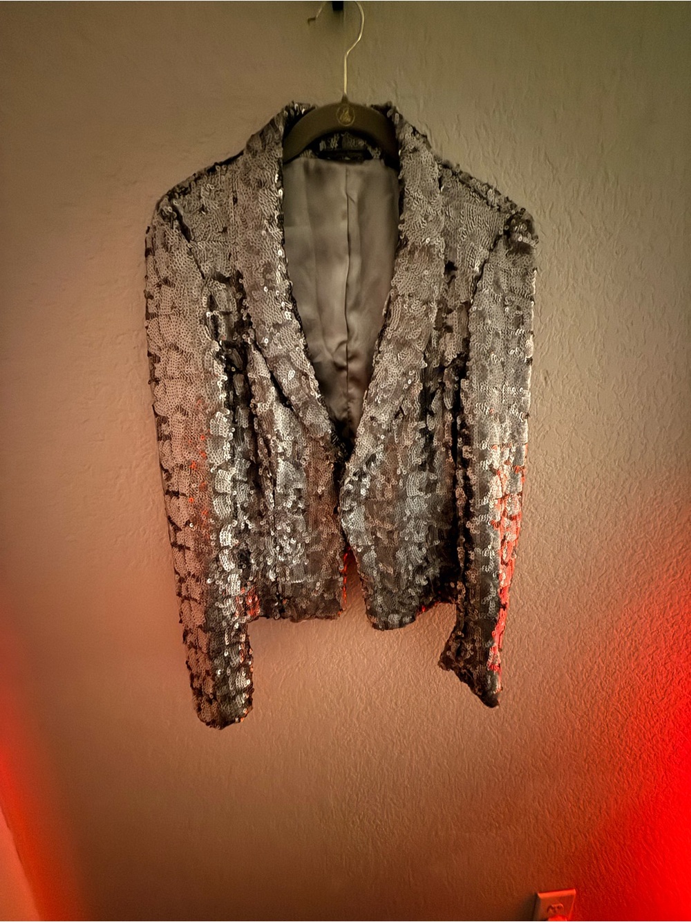 Michael Simon pewter Sequin Blazer Jacket